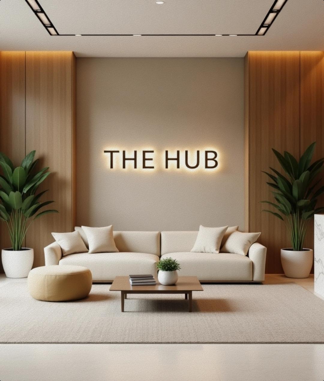 About The HUB - Modern interior space showcasing our creative workspace